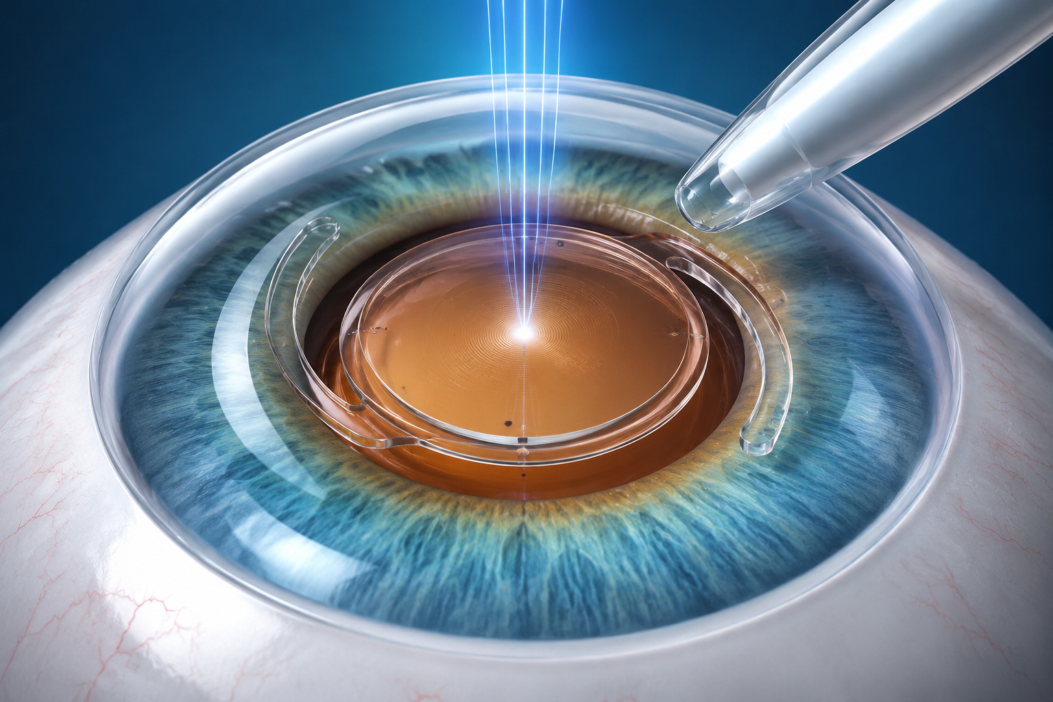 Bladeless cataract surgery with toric lens
